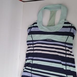 Teal purple and black striped Lululemon Tank top